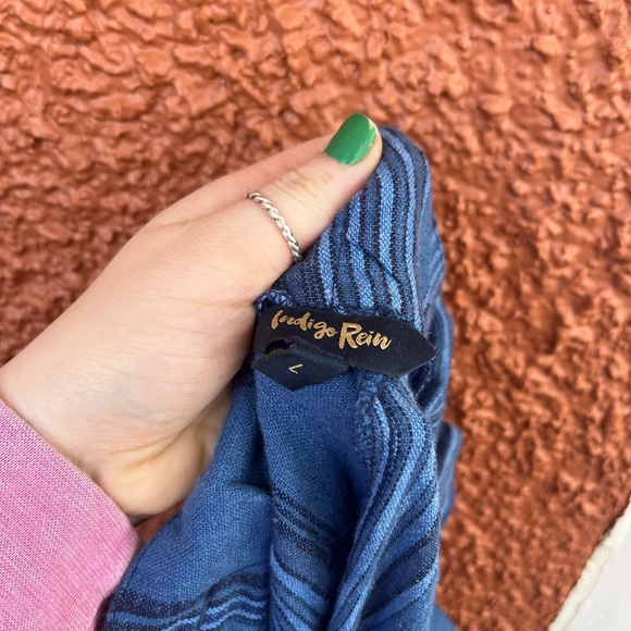 Indigo Rein Skirt Women's Size Large Linen Blend Mini Skirt Blue Summer - Picture 3 of 4